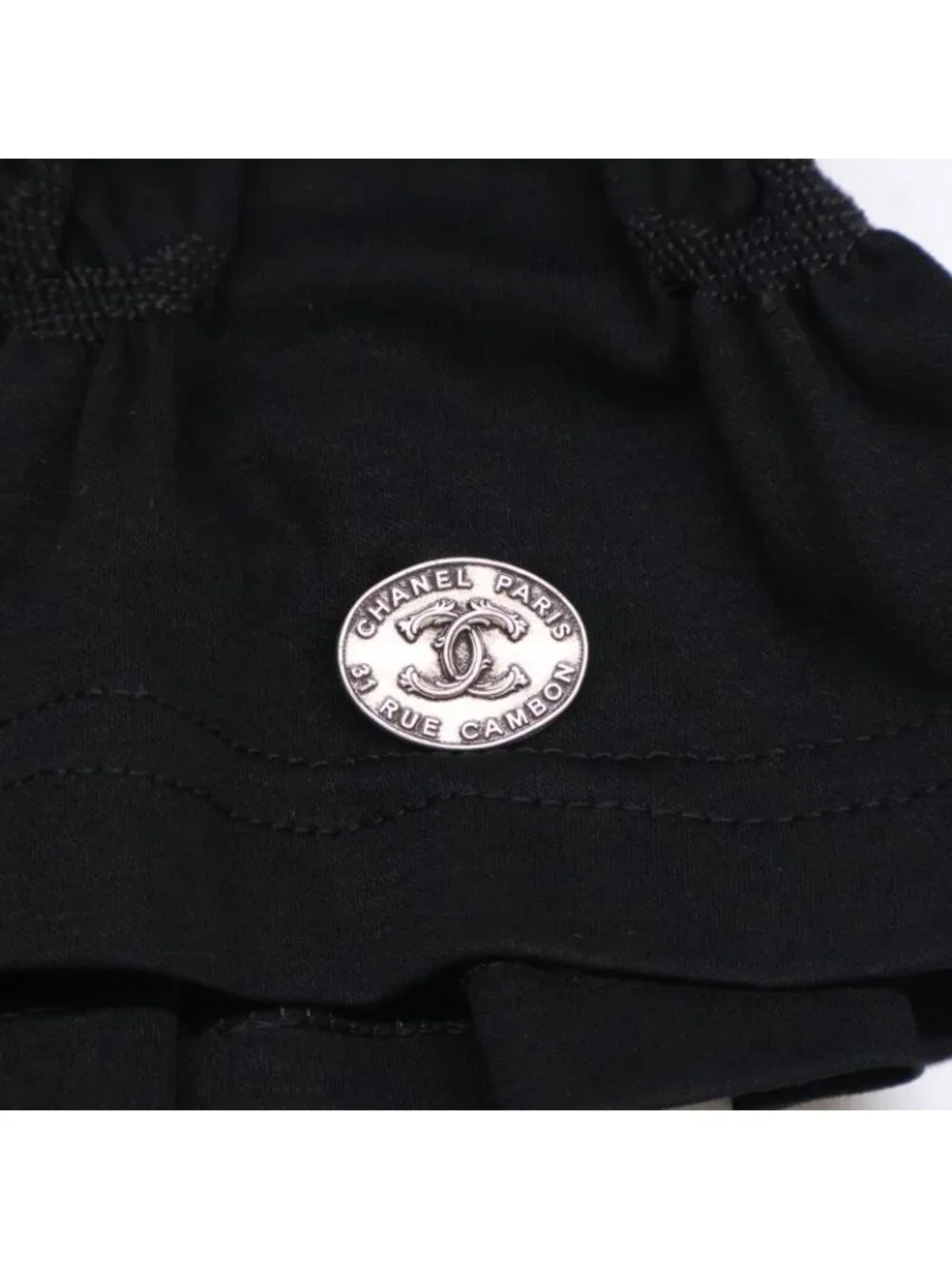 Chanel Cruise CC Logo Shirring Short Sleeve Top XS Ring - Picture 8 of 8
